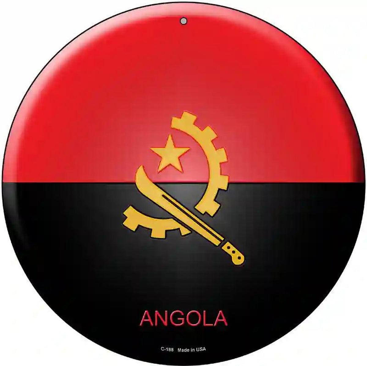 Angola Country Novelty Metal Circular Sign