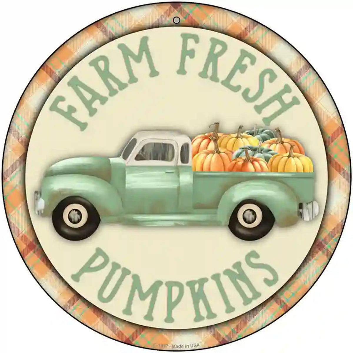 Farm Fresh Pumpkins Novelty Metal Circle Sign