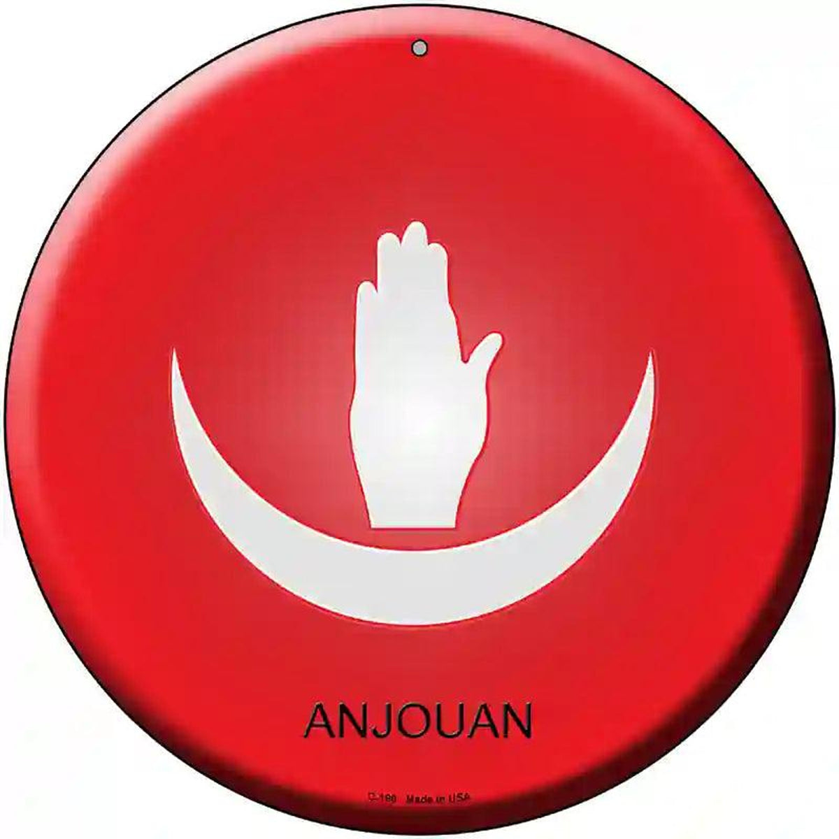 Anjouan Country Novelty Metal Circular Sign