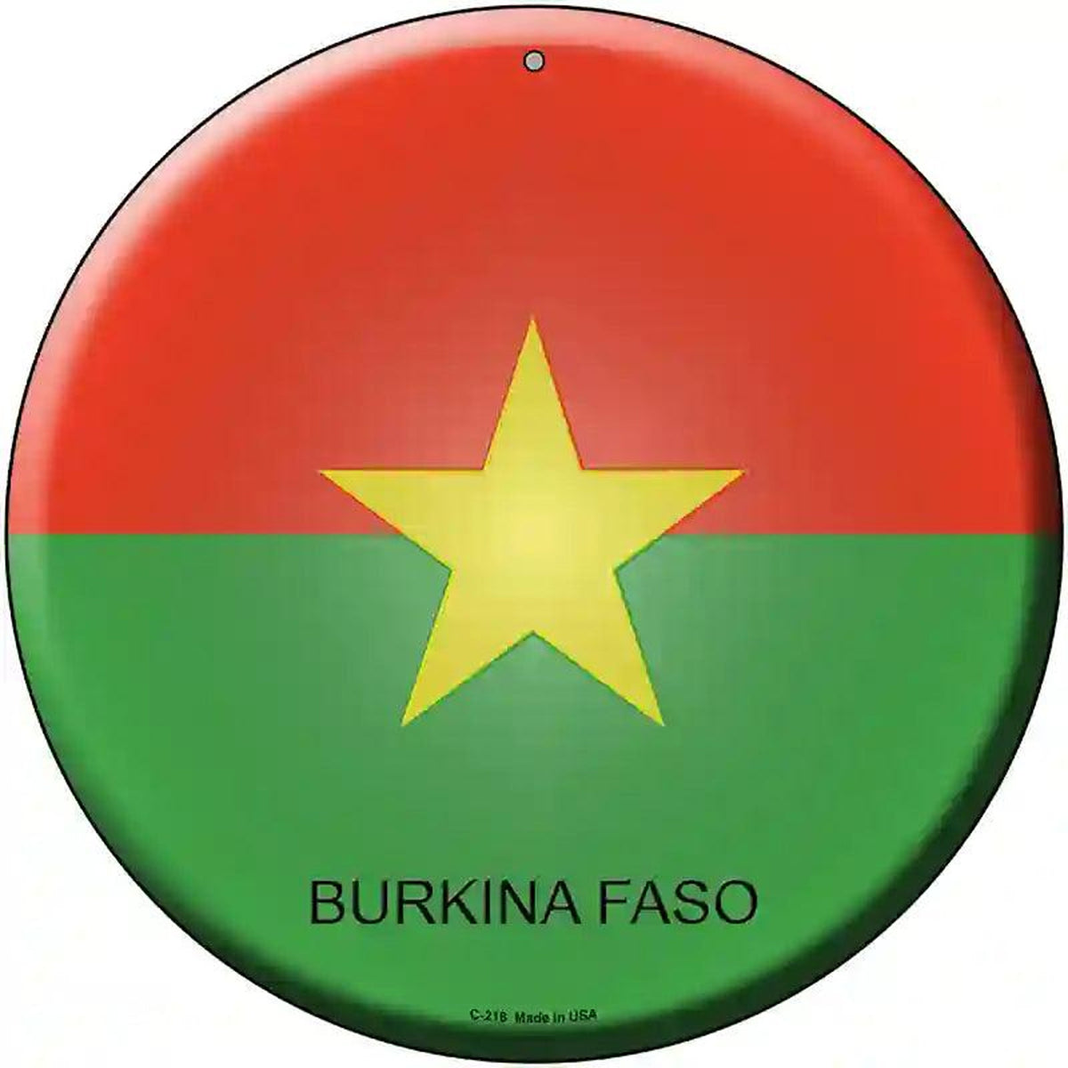 Burkina Faso Country Novelty Metal Circular Sign