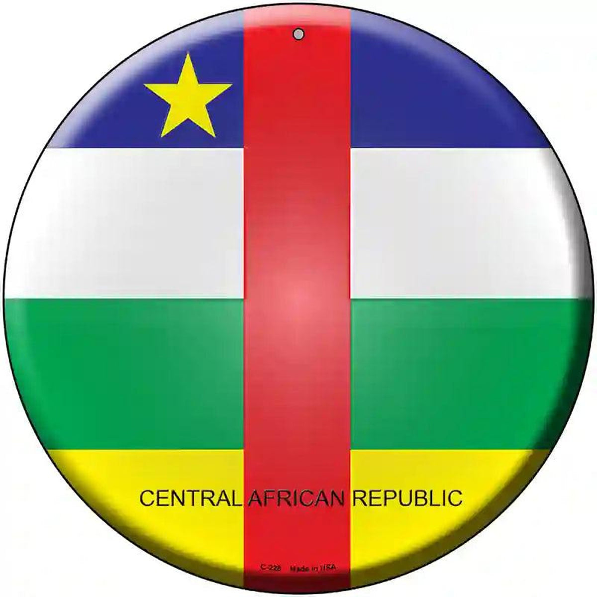 Central African Republic Country Novelty Metal Circular Sign