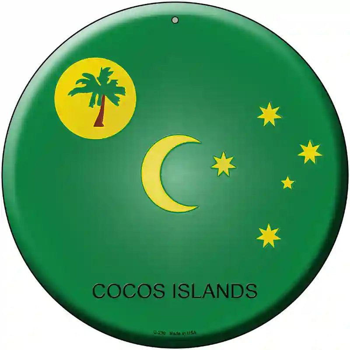 Cocos Islands Country Novelty Metal Circular Sign