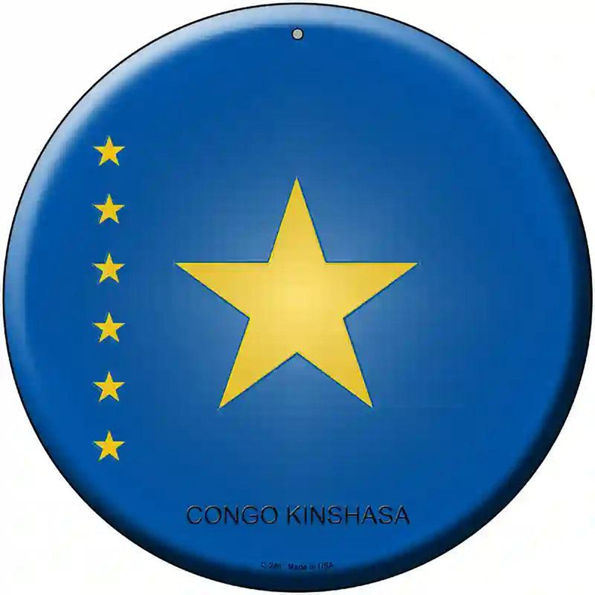 Congo Kinshasa Country Novelty Metal Circular Sign