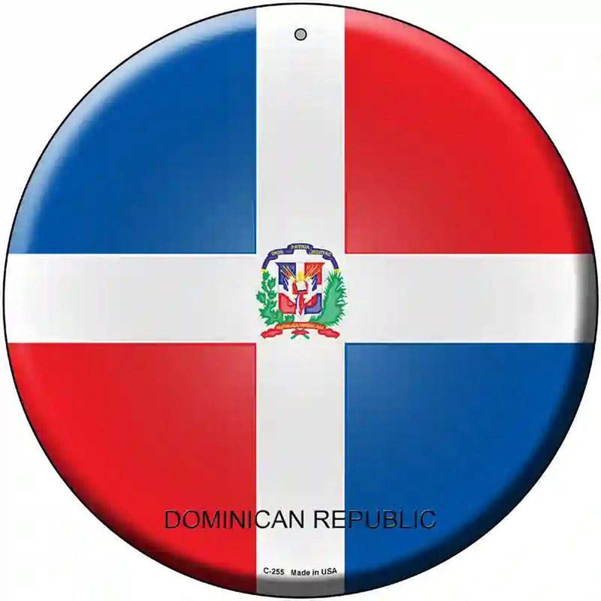 Dominican Republic Country Novelty Metal Circular Sign