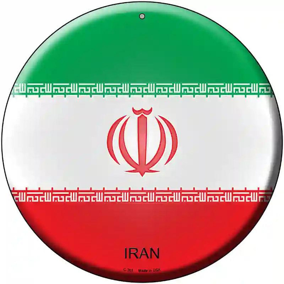 Iran Country Novelty Metal Circular Sign