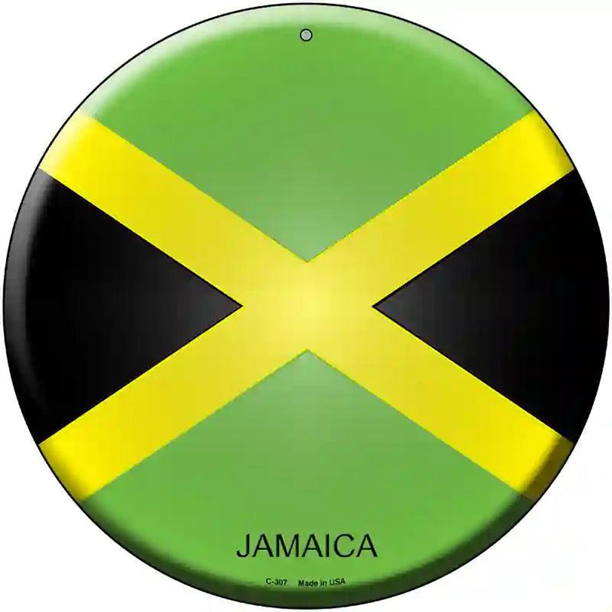 Jamaica Country Novelty Metal Circular Sign