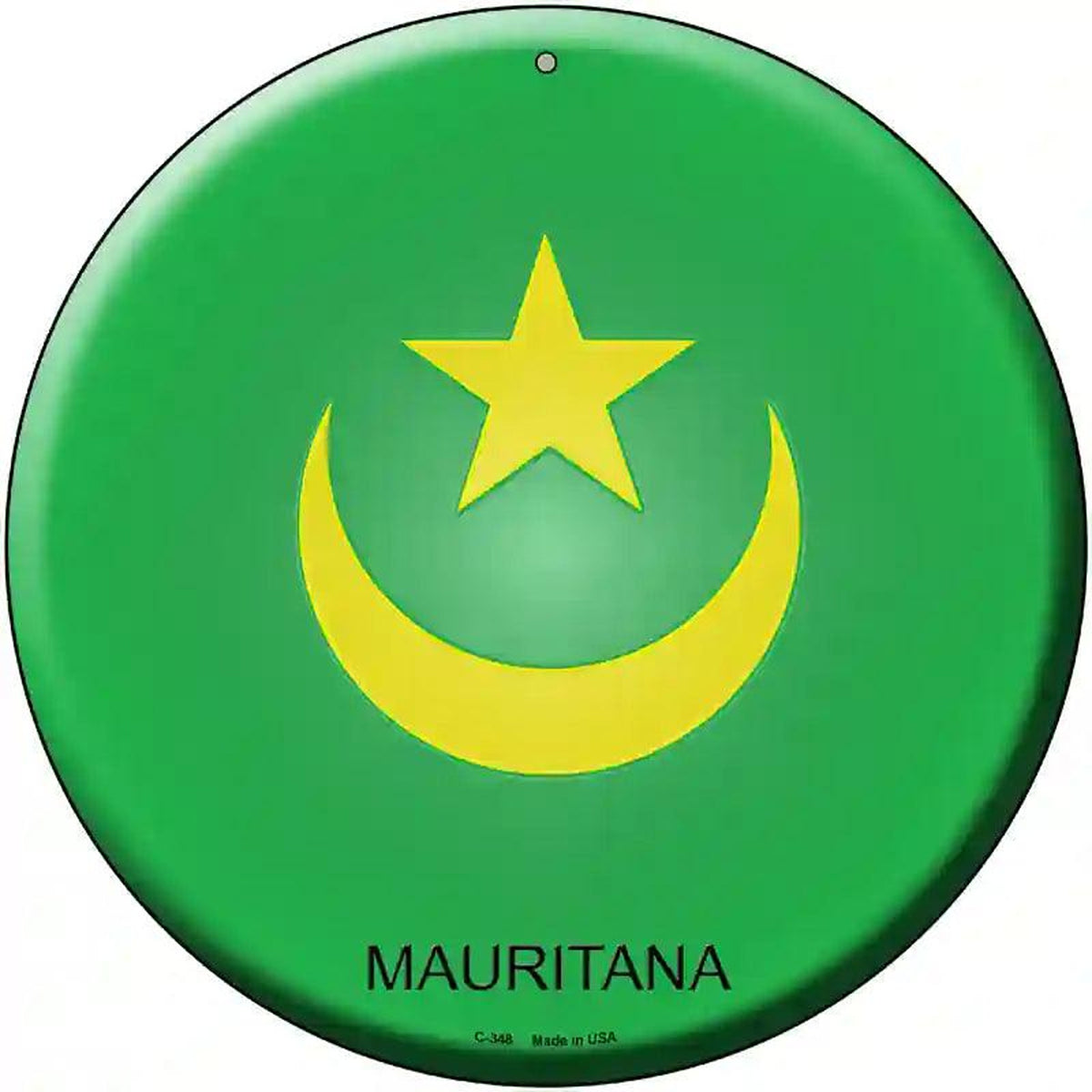 Mauritana Country Novelty Metal Circular Sign