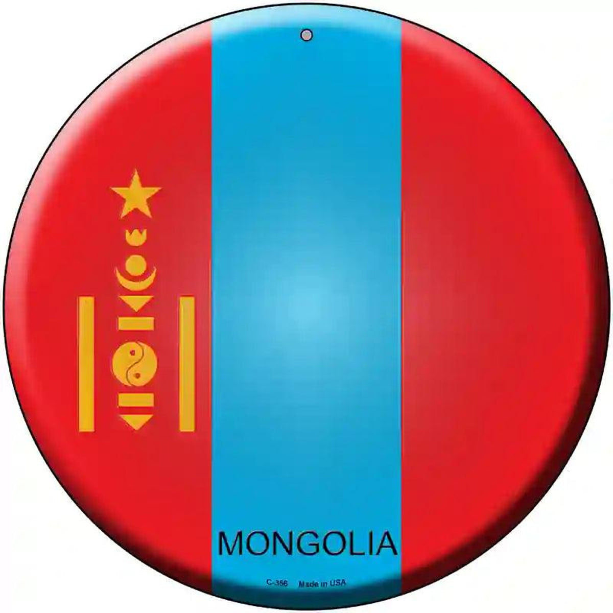 Mongolia Country Novelty Metal Circular Sign