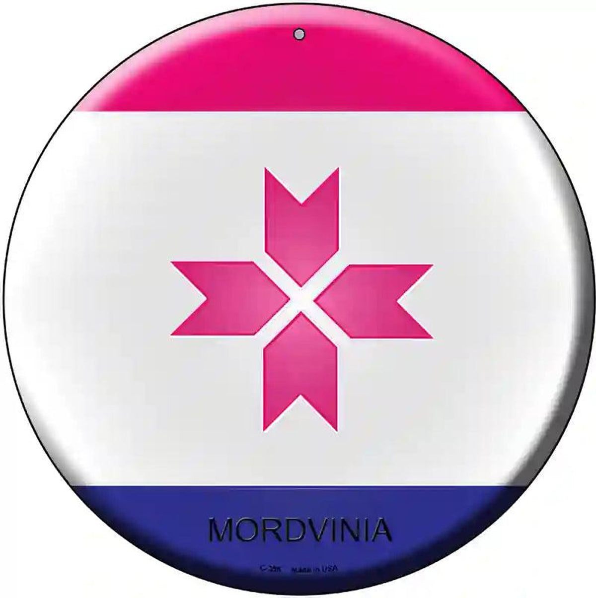 Mordvinia Country Novelty Metal Circular Sign