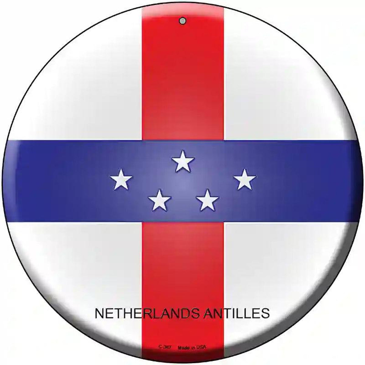 Netherlands Artilles Country Novelty Metal Circular Sign