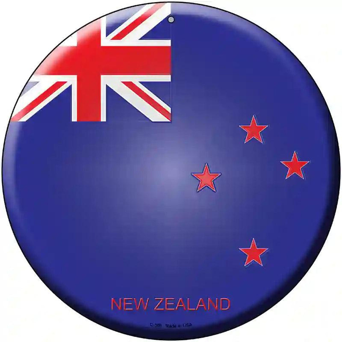 New Zealand Country Novelty Metal Circular Sign