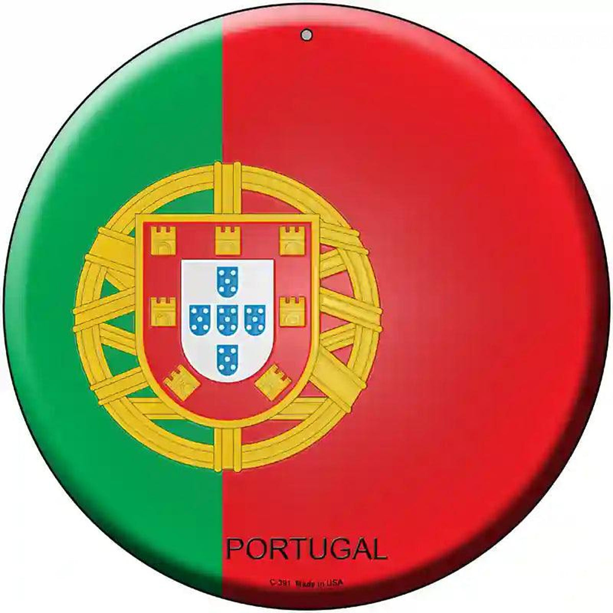 Portugal Country Novelty Metal Circular Sign