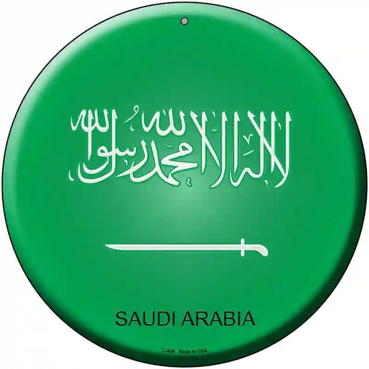 Saudi Arabia Country Novelty Metal Circular Sign