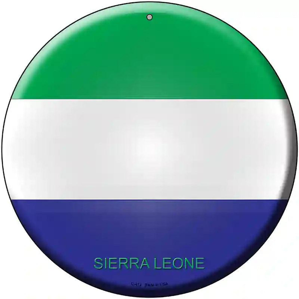 Sierra Leone Country Novelty Metal Circular Sign