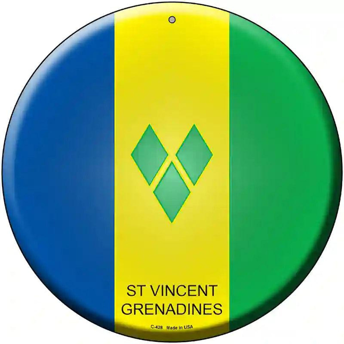 St Vincent Grenadines Country Novelty Metal Circular Sign