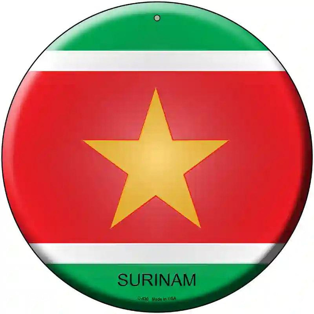 Surinam Country Novelty Metal Circular Sign