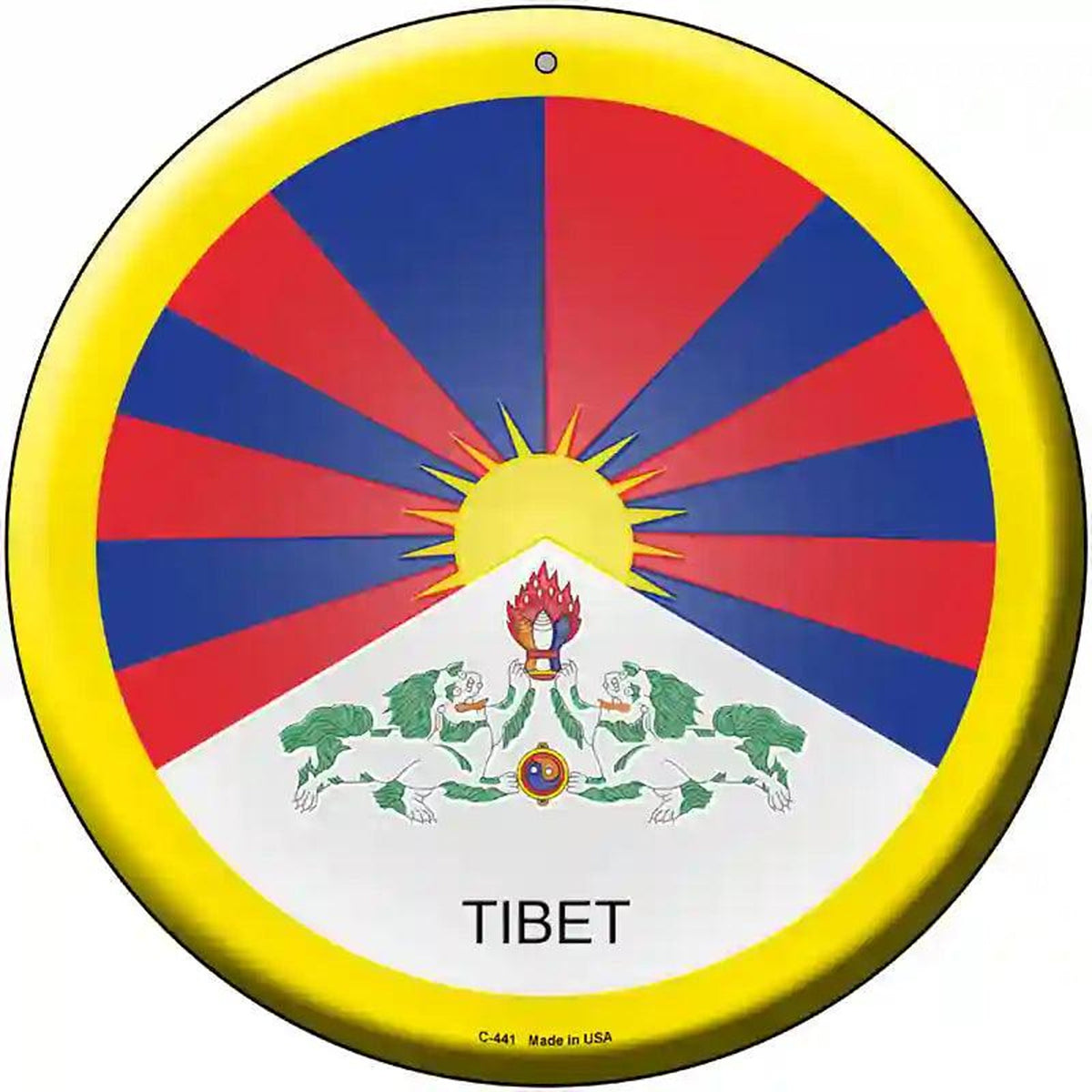 Tibet Country Novelty Metal Circular Sign