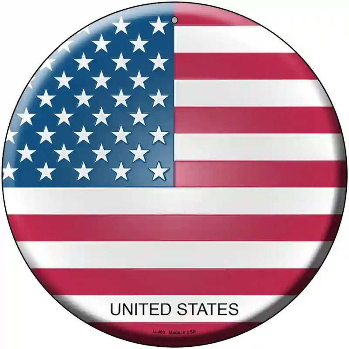 United States Country Novelty Metal Circular Sign