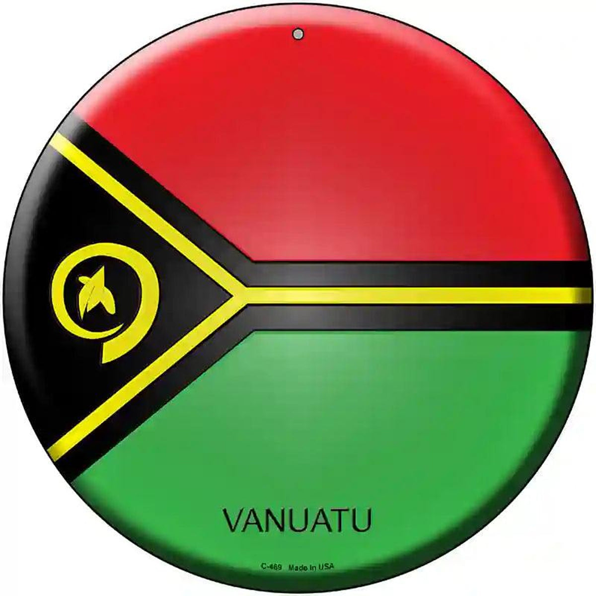Vanuatu Country Novelty Metal Circular Sign