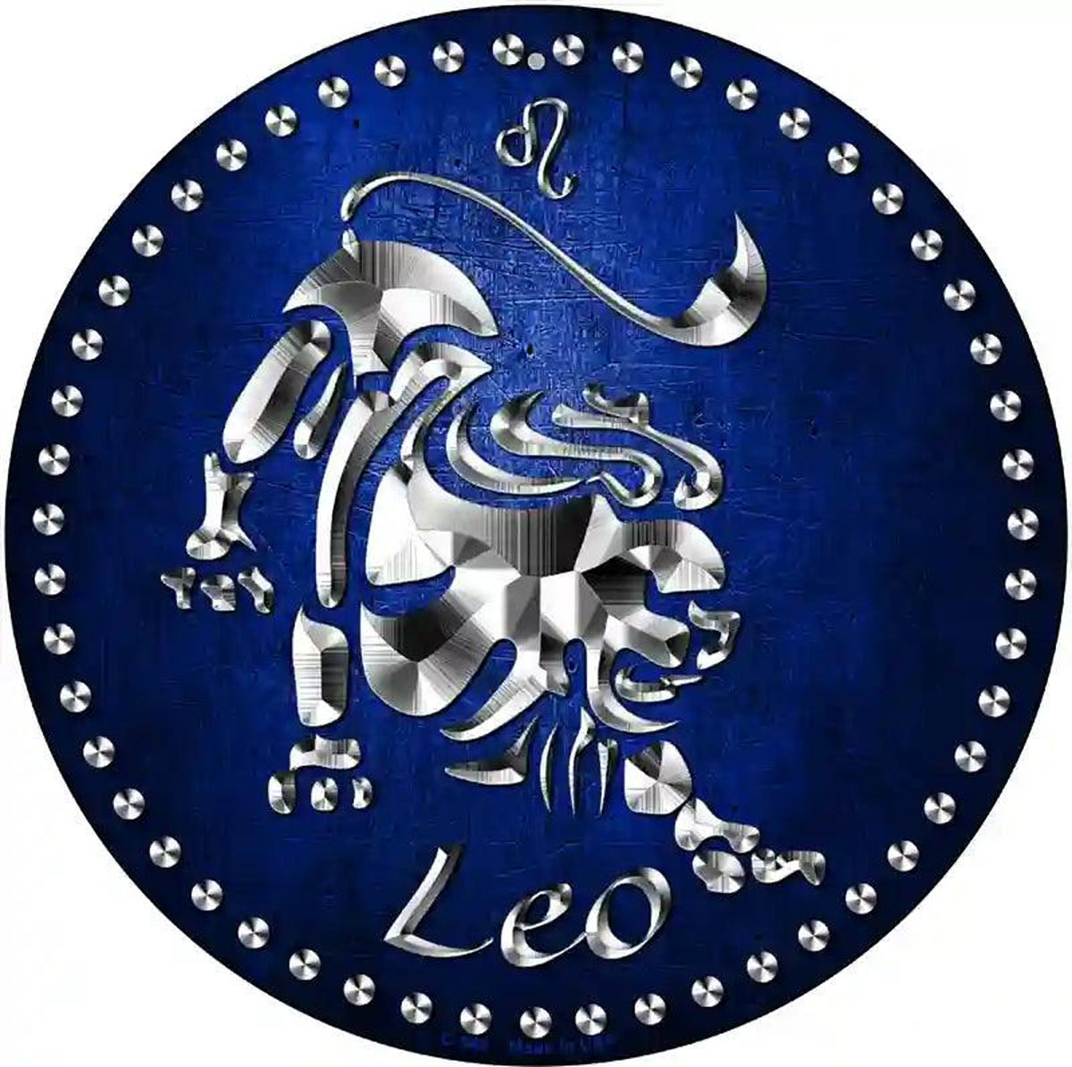 Leo Novelty Metal Circular Sign