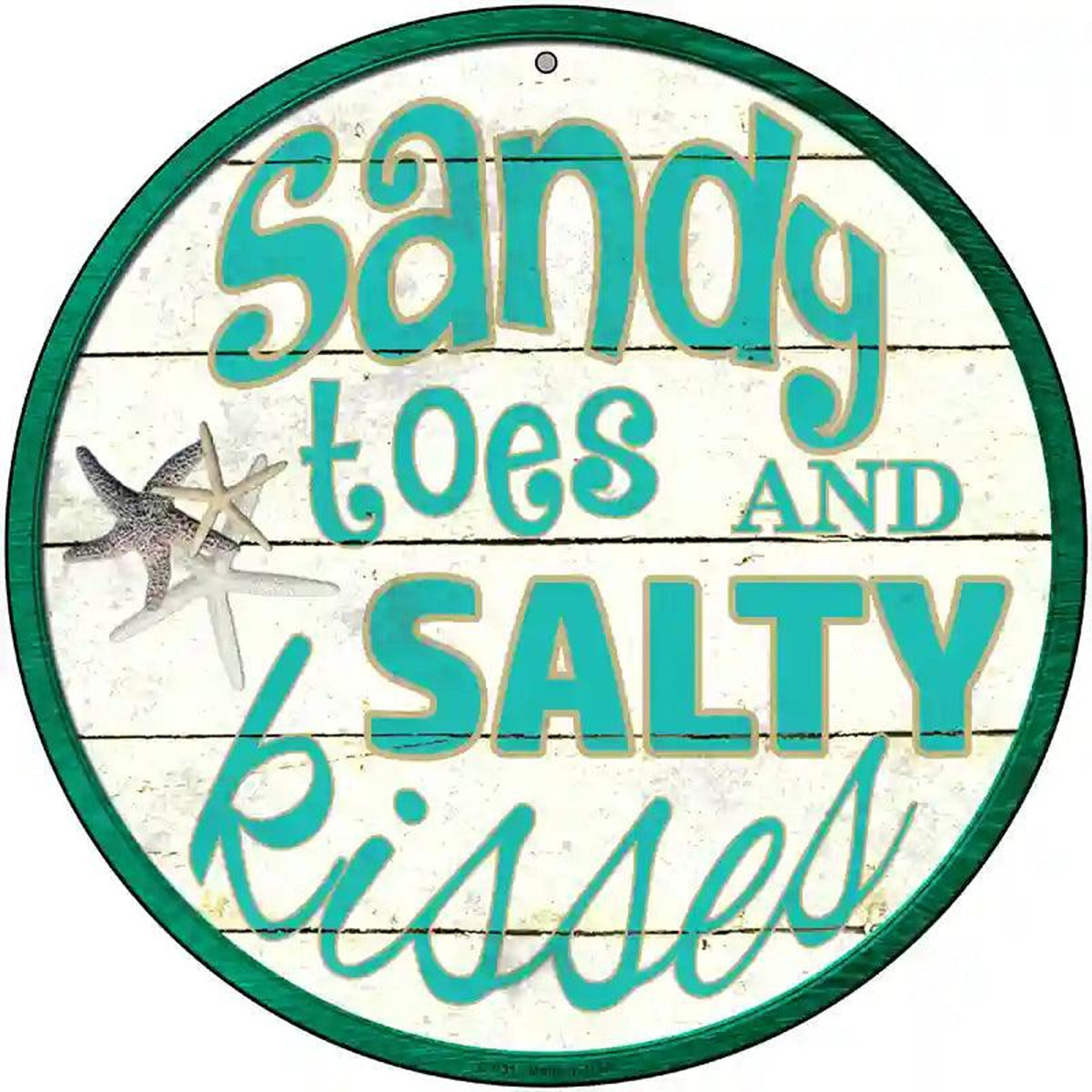 Sandy Toes Novelty Metal Circular Sign
