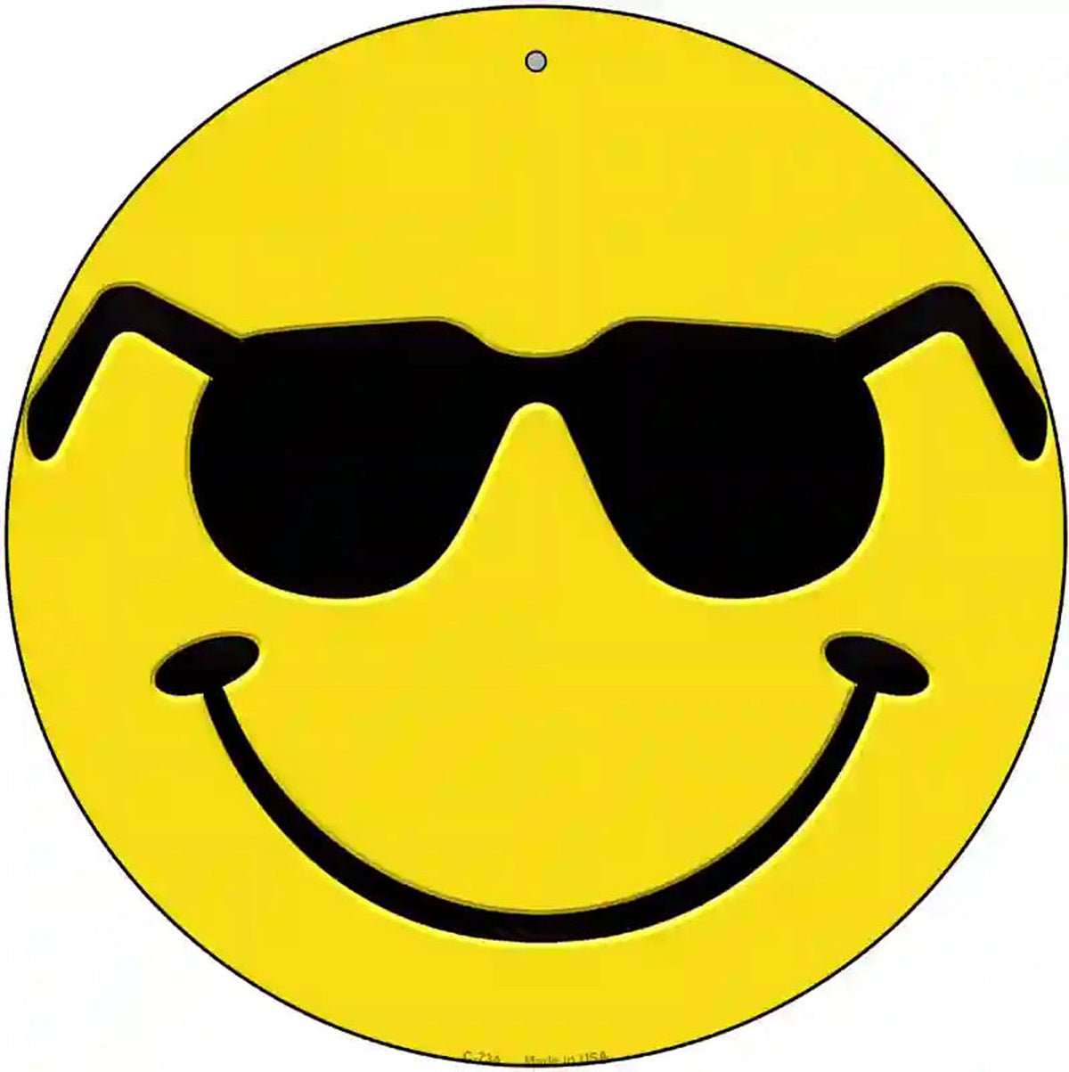 Shades Smile Novelty Metal Circular Sign