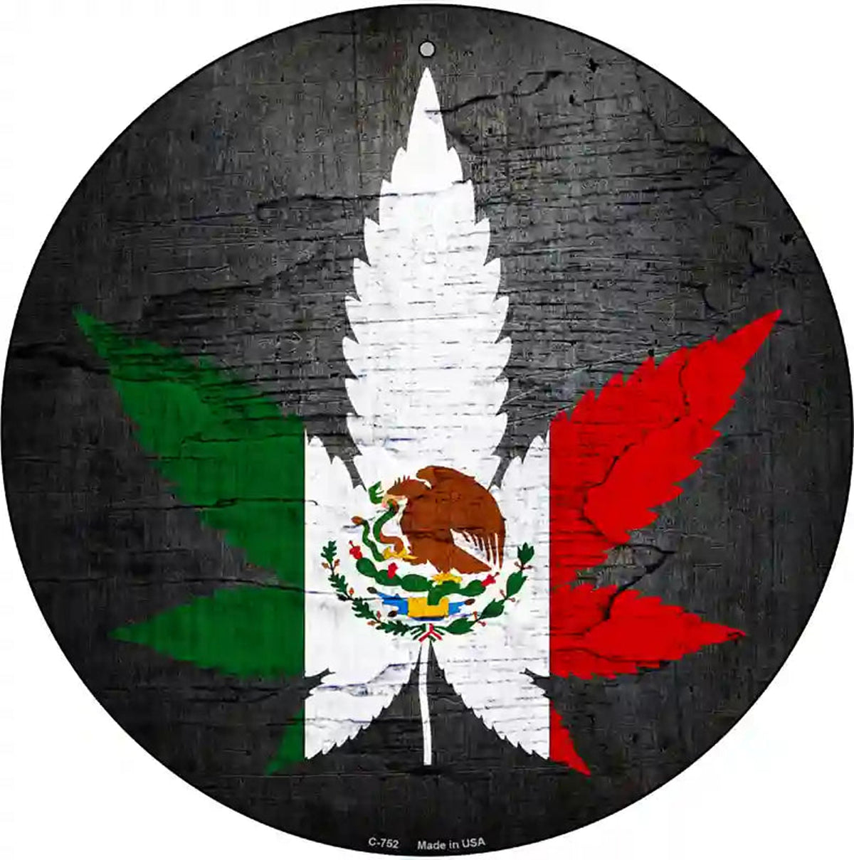 Mexican Pot Novelty Metal Circular Sign