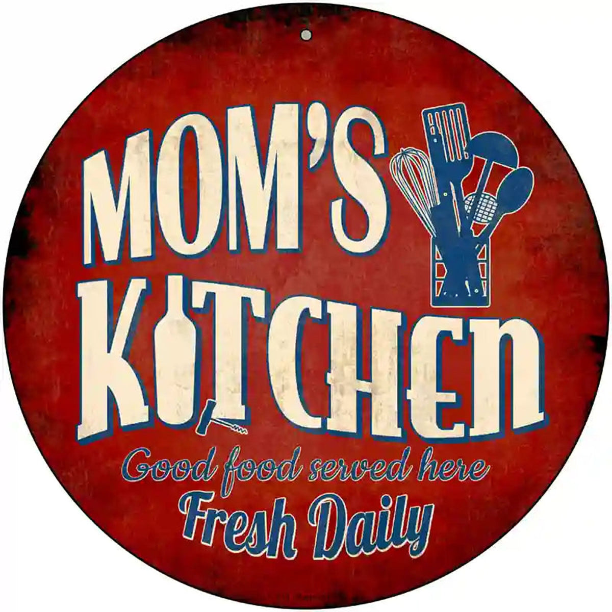 Moms Kitchen Novelty Metal Circular Sign