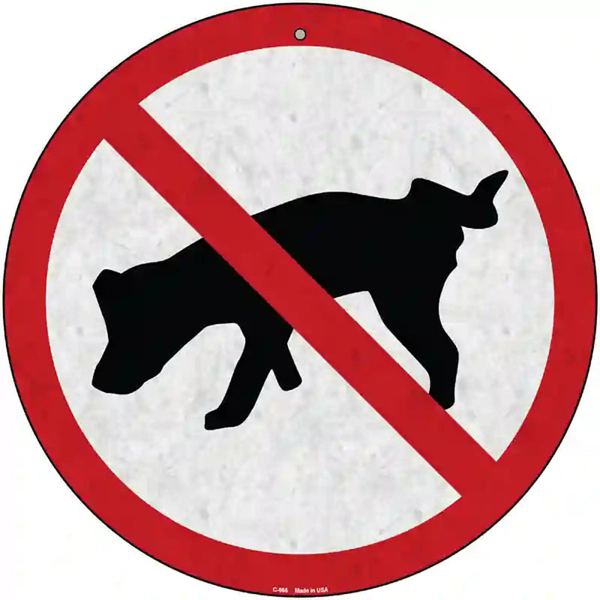 No Dog Pee Novelty Metal Circular Sign