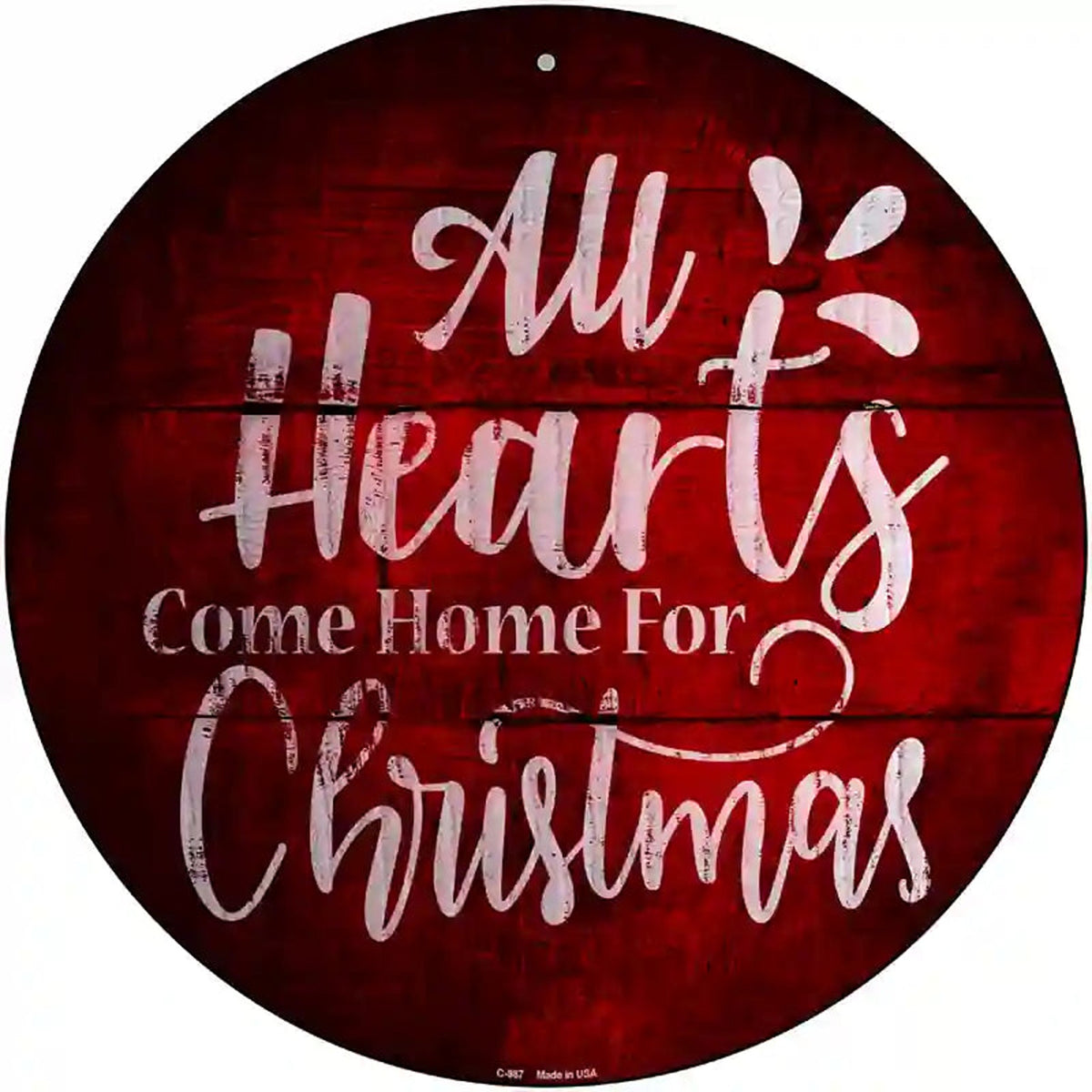 Come Home For Christmas Novelty Metal Circular Sign