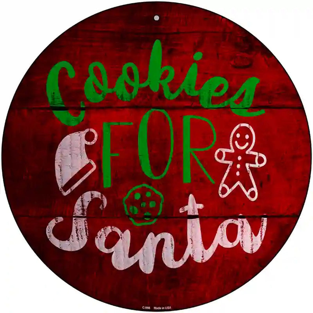Cookies For Santa Novelty Metal Circular Sign