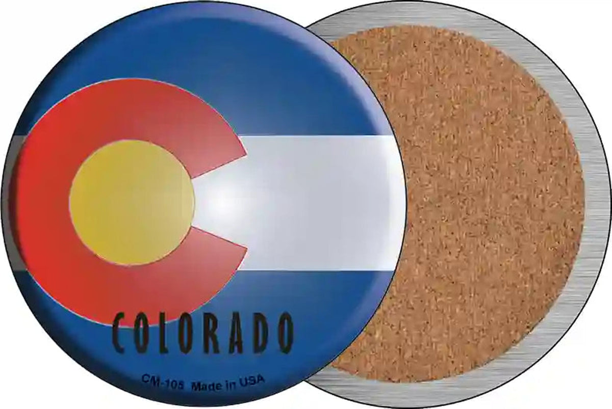 Colorado State Flag Novelty Circle Coaster Set of 4