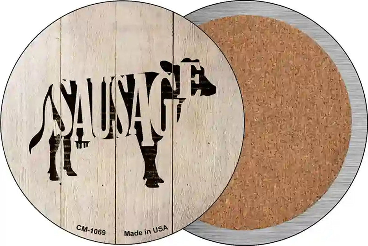 Cows Make Sausage Novelty Circle Coaster Set of 4