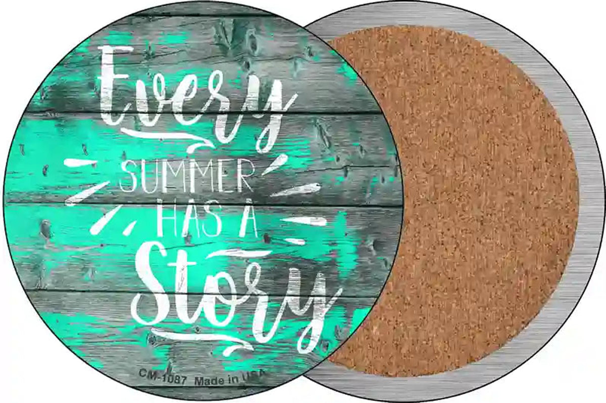 Every Summer Story Novelty Circle Coaster Set of 4