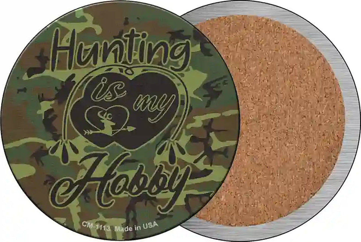 Hunting Is My Hobby Novelty Circle Coaster Set of 4