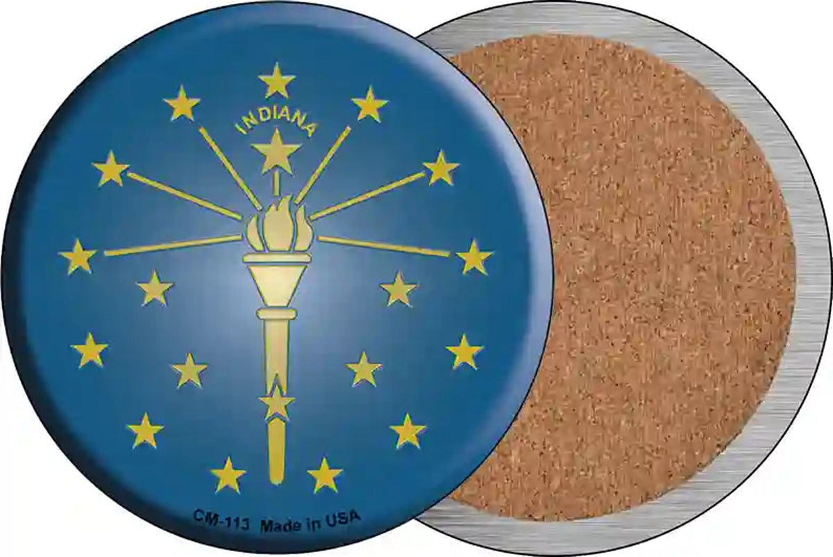 Indiana State Flag Novelty Circle Coaster Set of 4