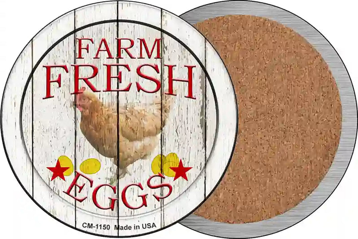 Farm Fresh Eggs Novelty Circle Coaster Set of 4