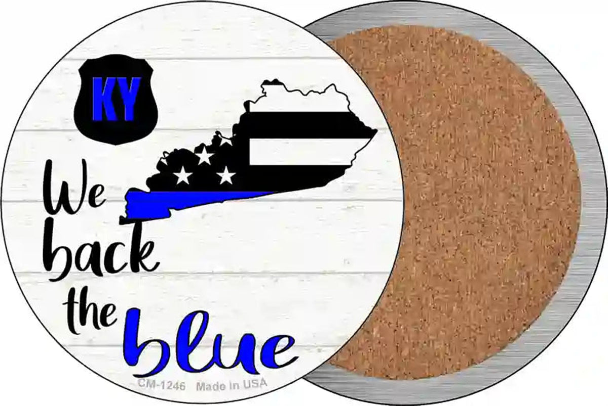 Kentucky Back The Blue Novelty Circle Coaster Set of 4