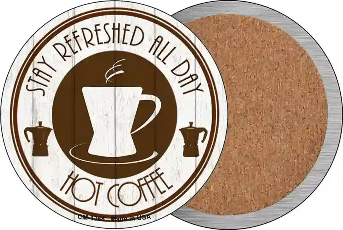 Stay Refreshed All Day Novelty Circle Coaster Set of 4