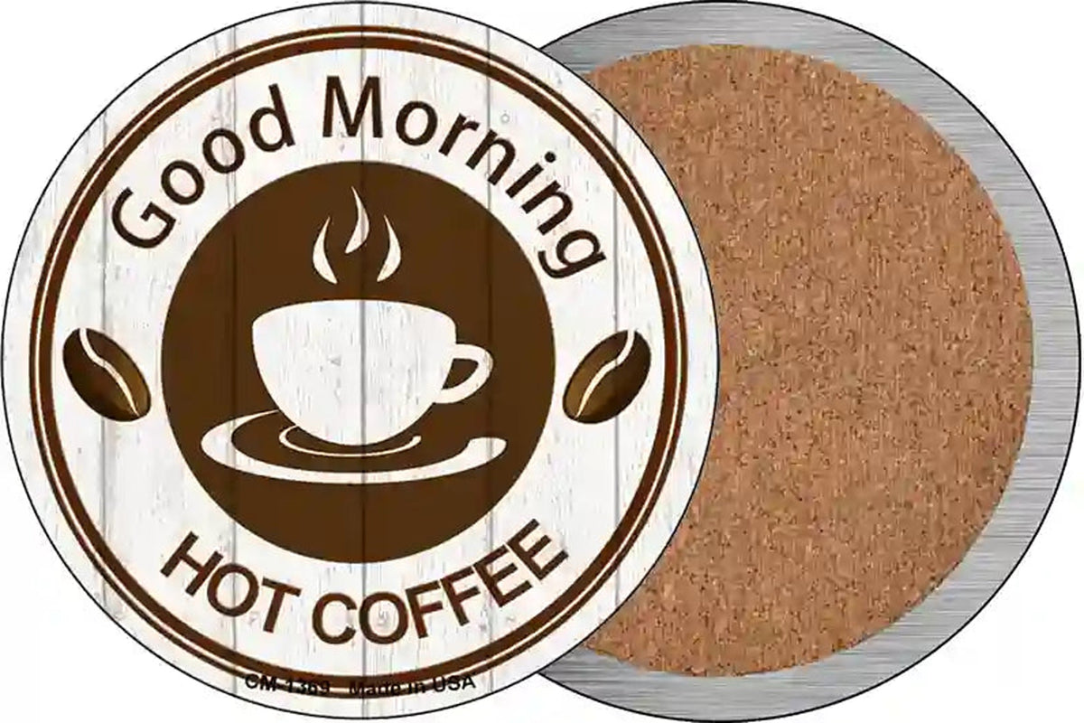 Good Morning Novelty Circle Coaster Set of 4