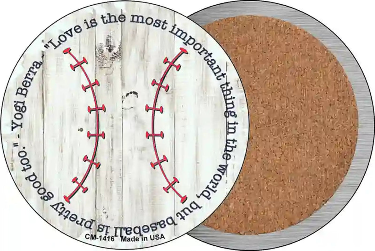 Baseball Quote Novelty Circle Coaster Set of 4