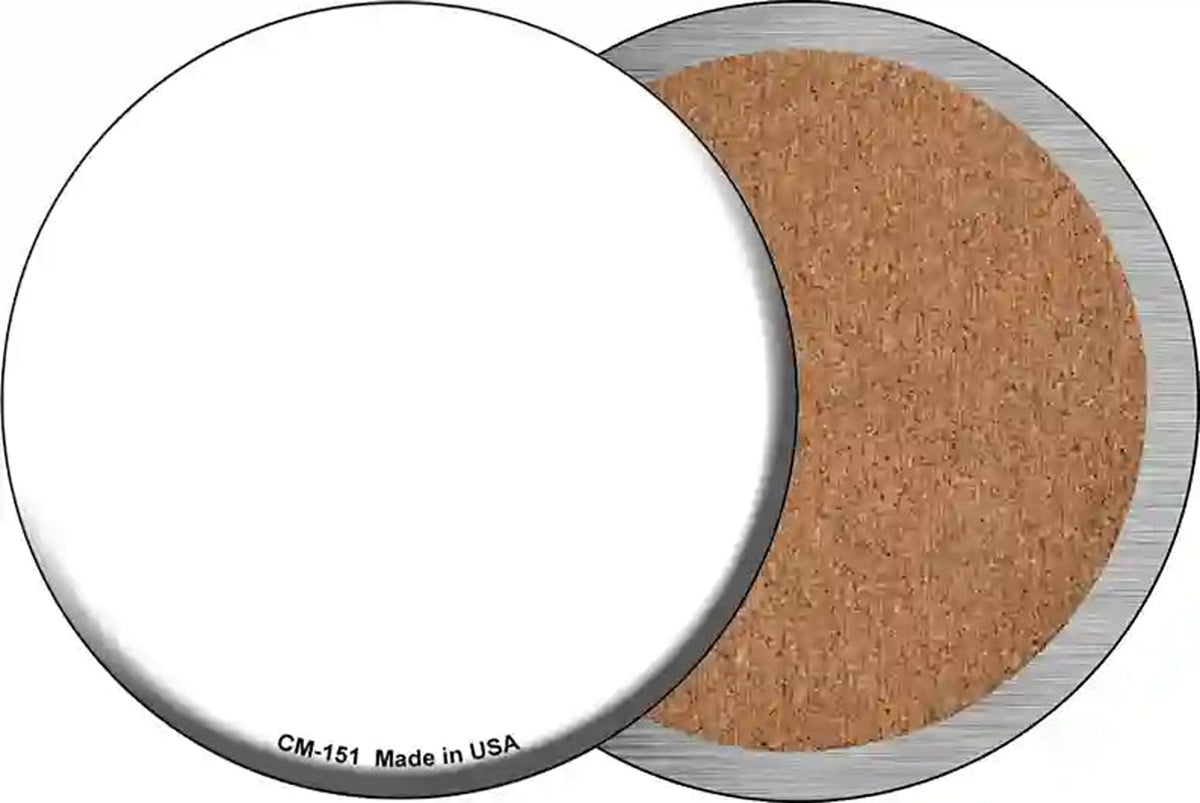 White Novelty Circle Coaster Set of 4