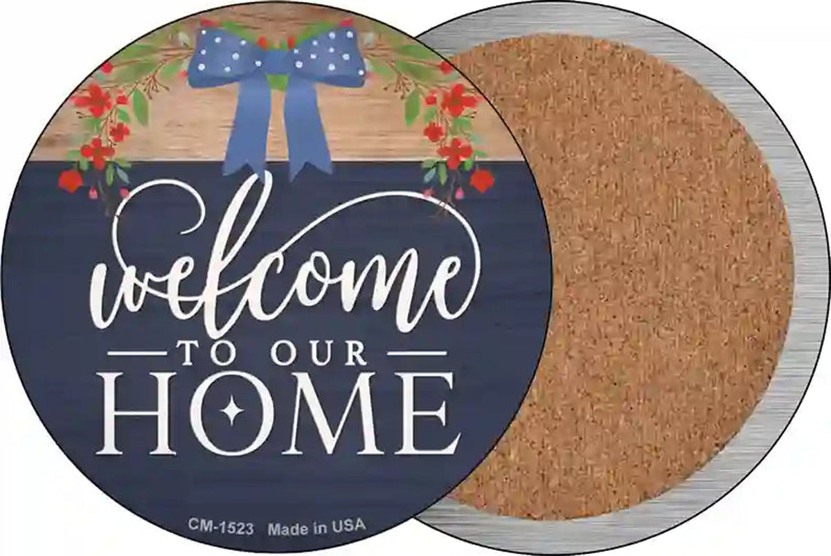 Our Home Bow Novelty Circle Coaster Set of 4