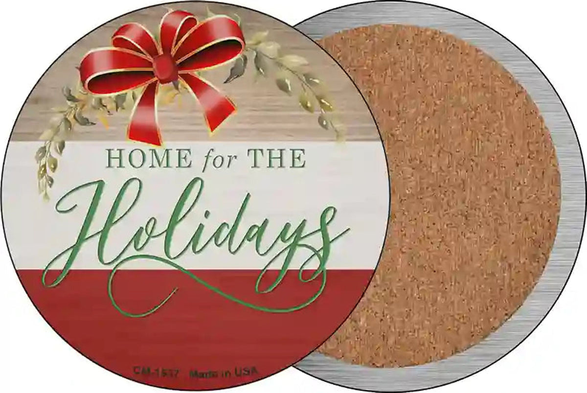 Home For The Holidays Novelty Circle Coaster Set of 4