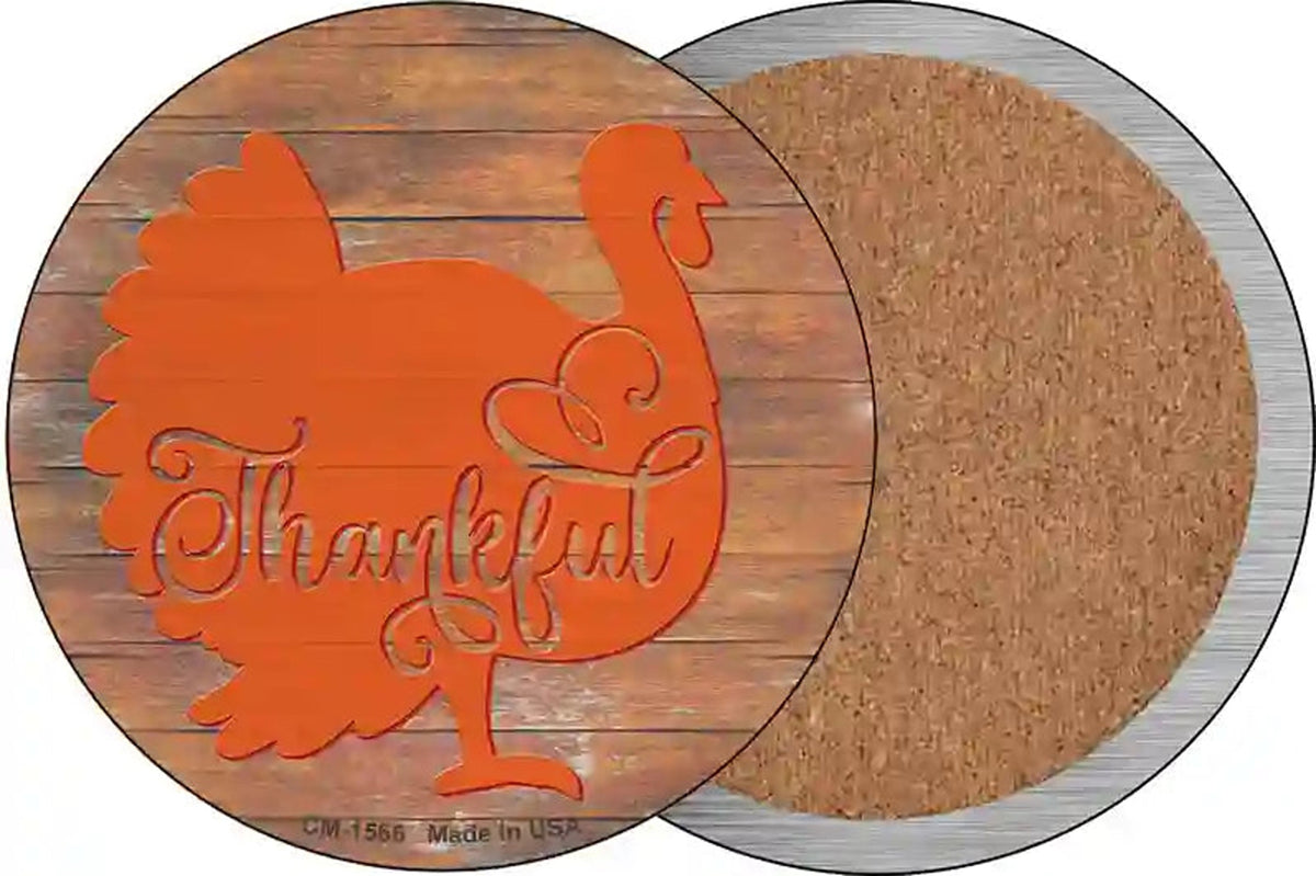 Thanksgiving Turkey Novelty Circle Coaster Set of 4