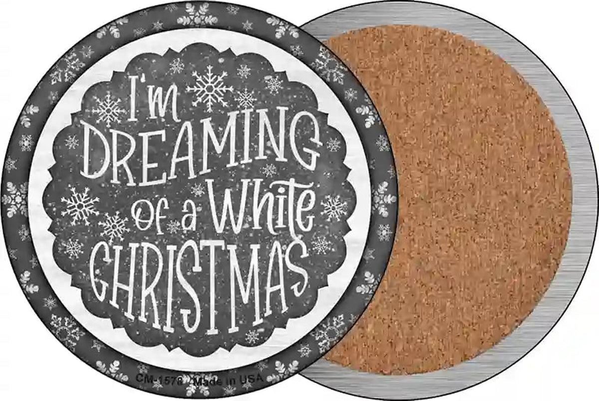 Dreaming of a White Christmas Novelty Circle Coaster Set of 4