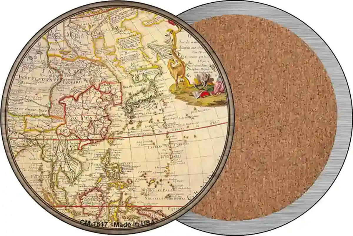 East Asia Map Novelty Circle Coaster Set of 4