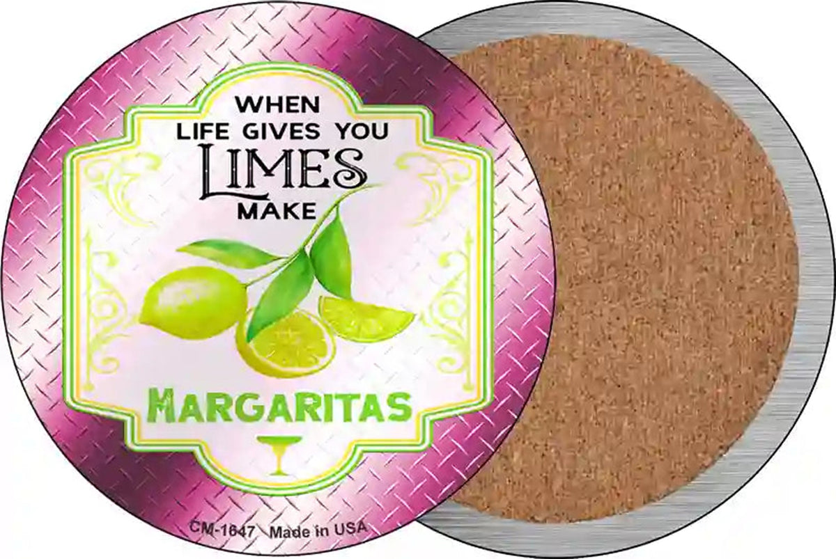 Make Margaritas Pink Novelty Circle Coaster Set of 4