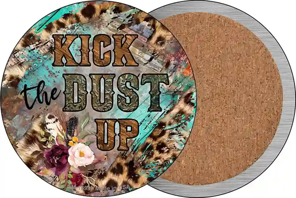 Kick The Dust Up Mixed Print Novelty Circle Coaster Set of 4