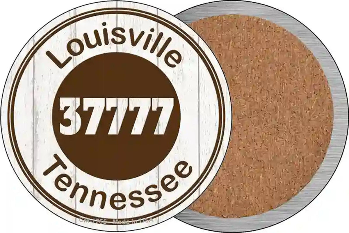 Louisville TN 37777 Brown Novelty Circle Coaster Set of 4